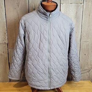 Below Zero Womens 3X Light Gray Quilted Jacket Fleece Lined Insulated Rothschild